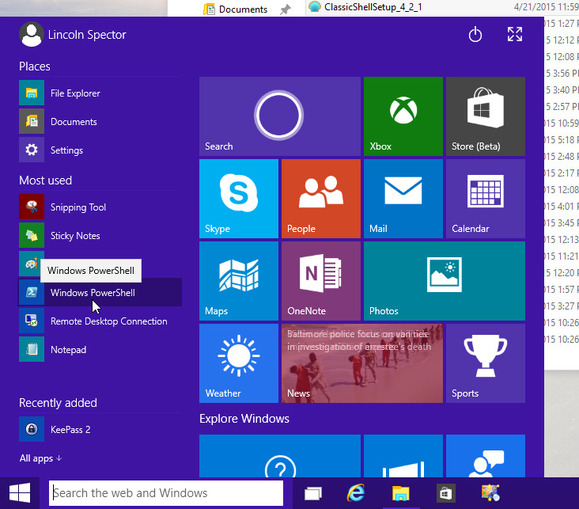 0518 windows 10 start menu